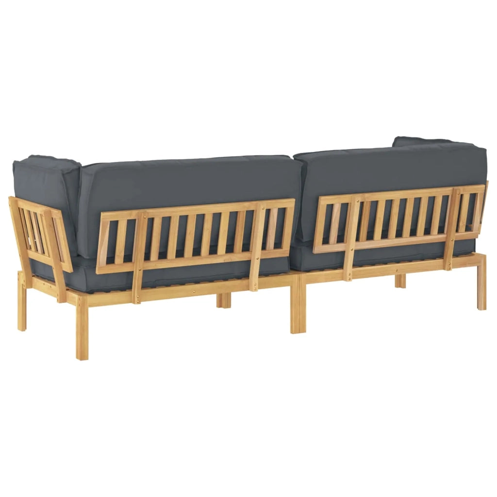Set di divani 2 pcs Antracite Legno di Acacia Massello