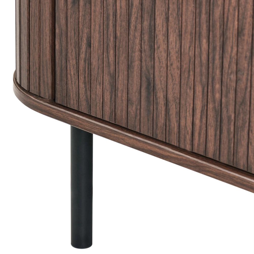 Mobile Tv in Stile Retro Legno Scuro e Nero per Televisori Fino a 54ʺ