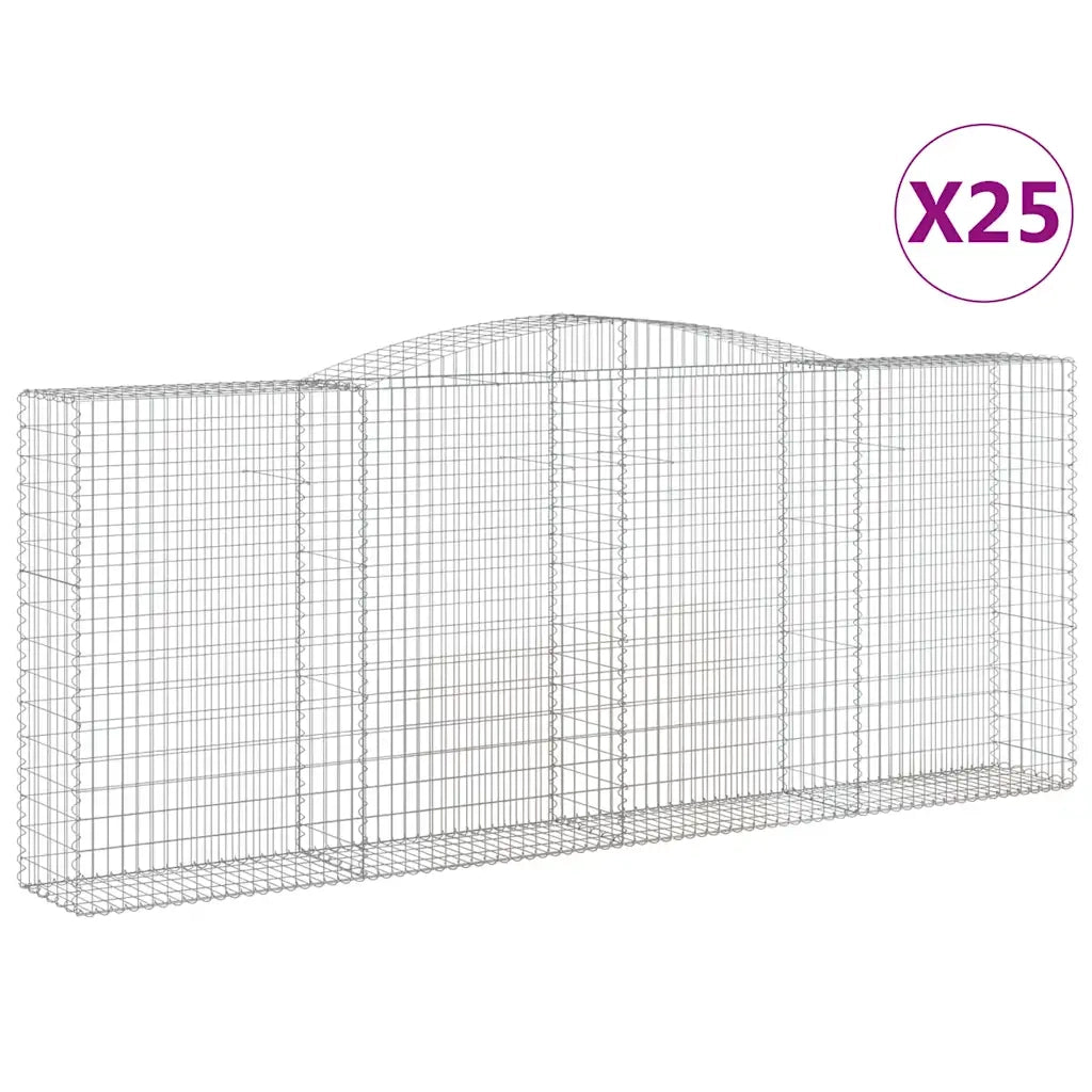 Cesti Gabbioni ad Arco 25 pz 400x50x160/180 cm Ferro Zincato 3147046
