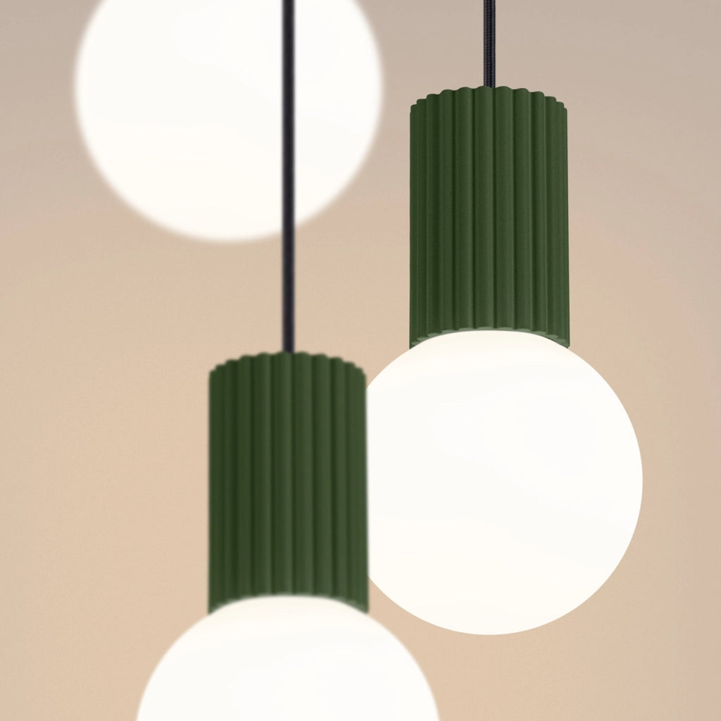 Lampadario moderno rotondo SFERA Pure Lume 3 luci verde