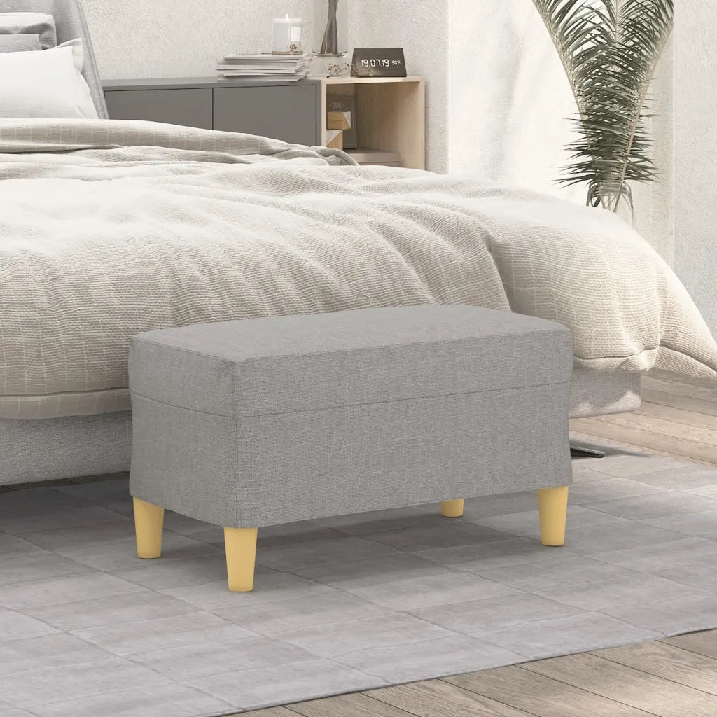 Panca-Sgabello Grigio chiaro 70x35x41 cm in Tessuto 673048