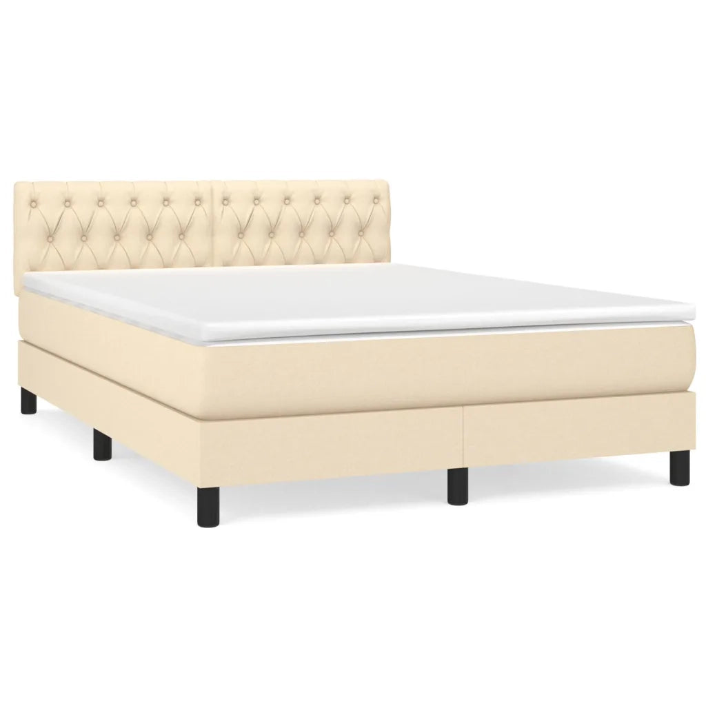 Giroletto a Molle con Materasso Crema 140x19 cm in Tessuto 3140294