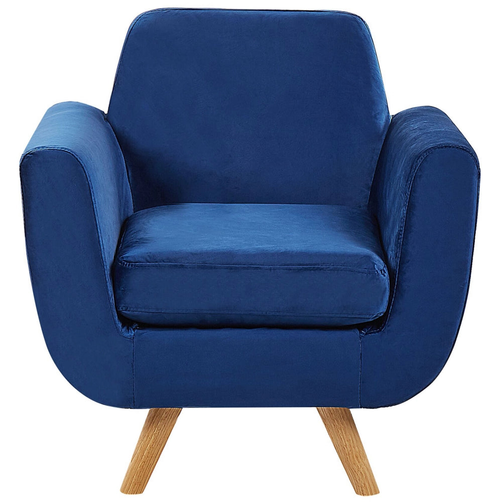 Fodera per poltrona in velluto di colore blu di ricambio con cerniera federa rimovibile