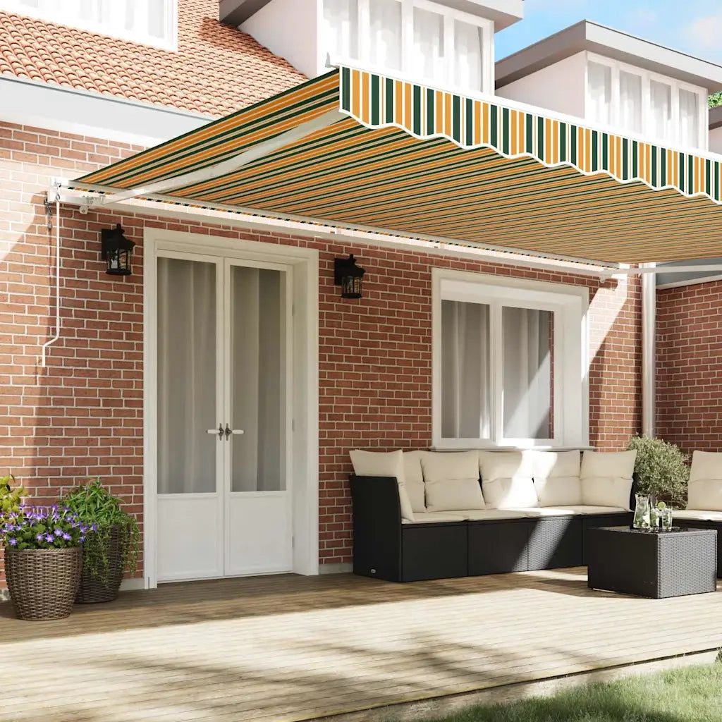 Tettuccio Elettrico Retrattile Verde e giallo 500 × 350 cm 3331575
