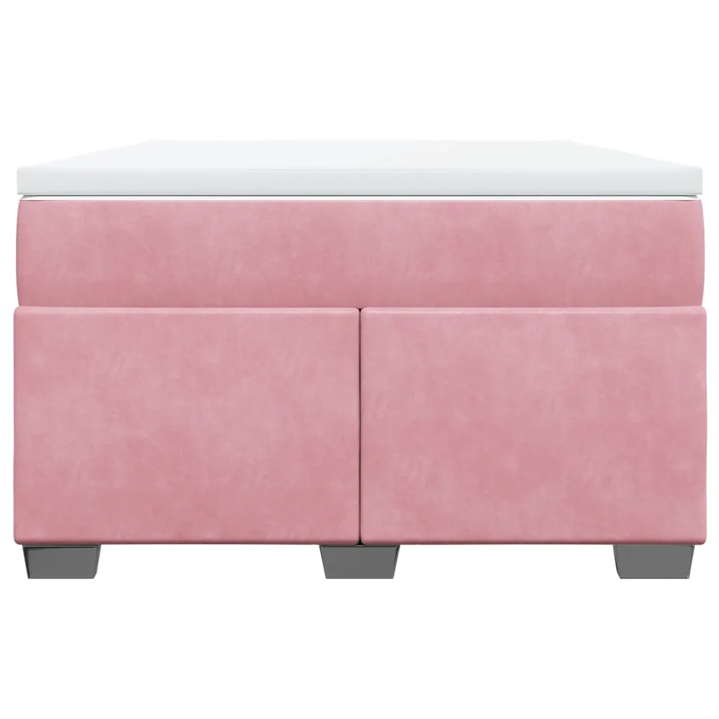 Giroletto a Molle con Materasso Rosa 120x190 cm in Velluto