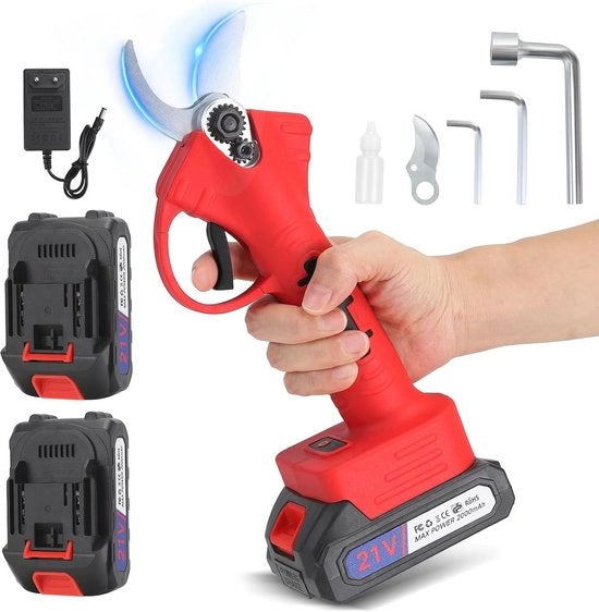Snoeiscafo elettrico senza fili con 2 batterie per un taglio agevole fino a 30 mm