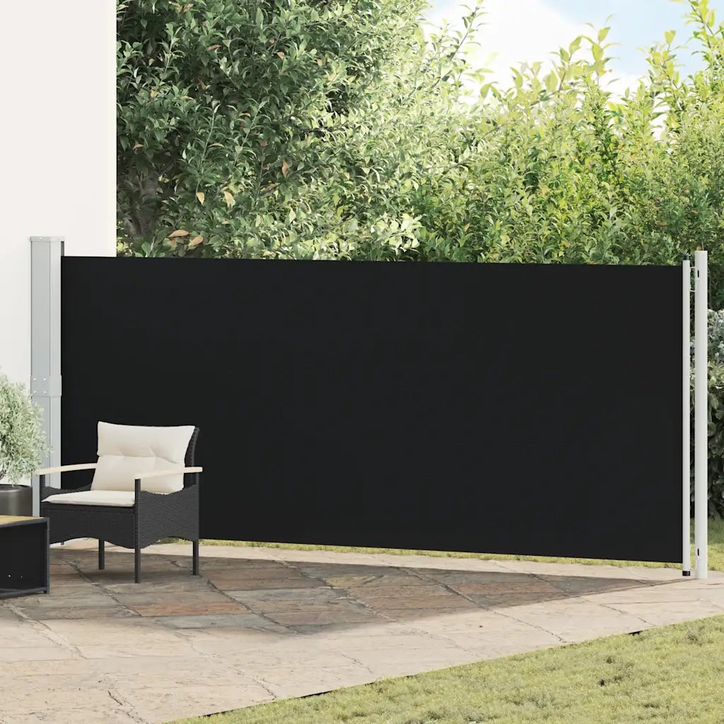 Tenda Laterale Retrattile per Patio 600x160 cm Nera 313375