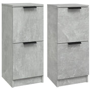 Credenze 2 pz | Madia | Buffet da pranzo | Armadio da pranzo Grigio Cemento 30x30x70 cm in Legno Multistrato