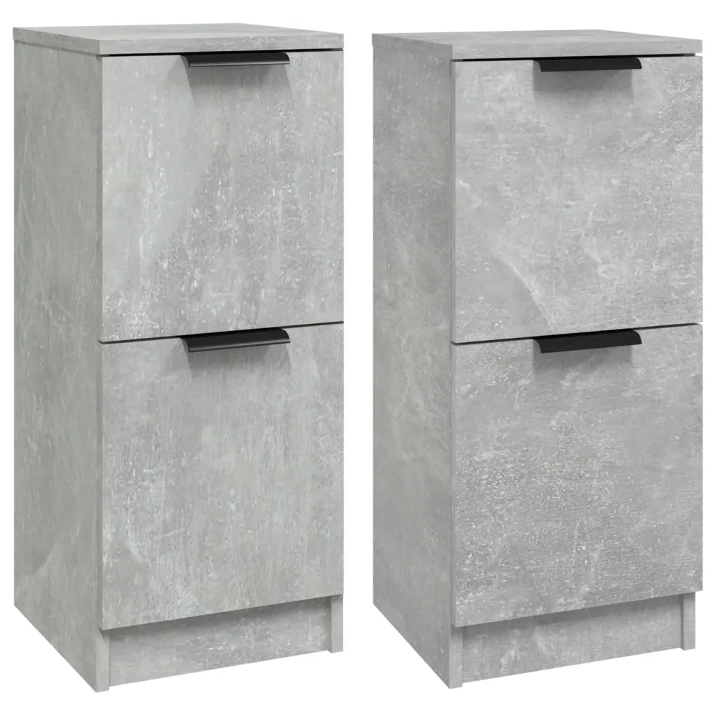 Credenze 2 pz | Madia | Buffet da pranzo | Armadio da pranzo Grigio Cemento 30x30x70 cm in Legno Multistrato