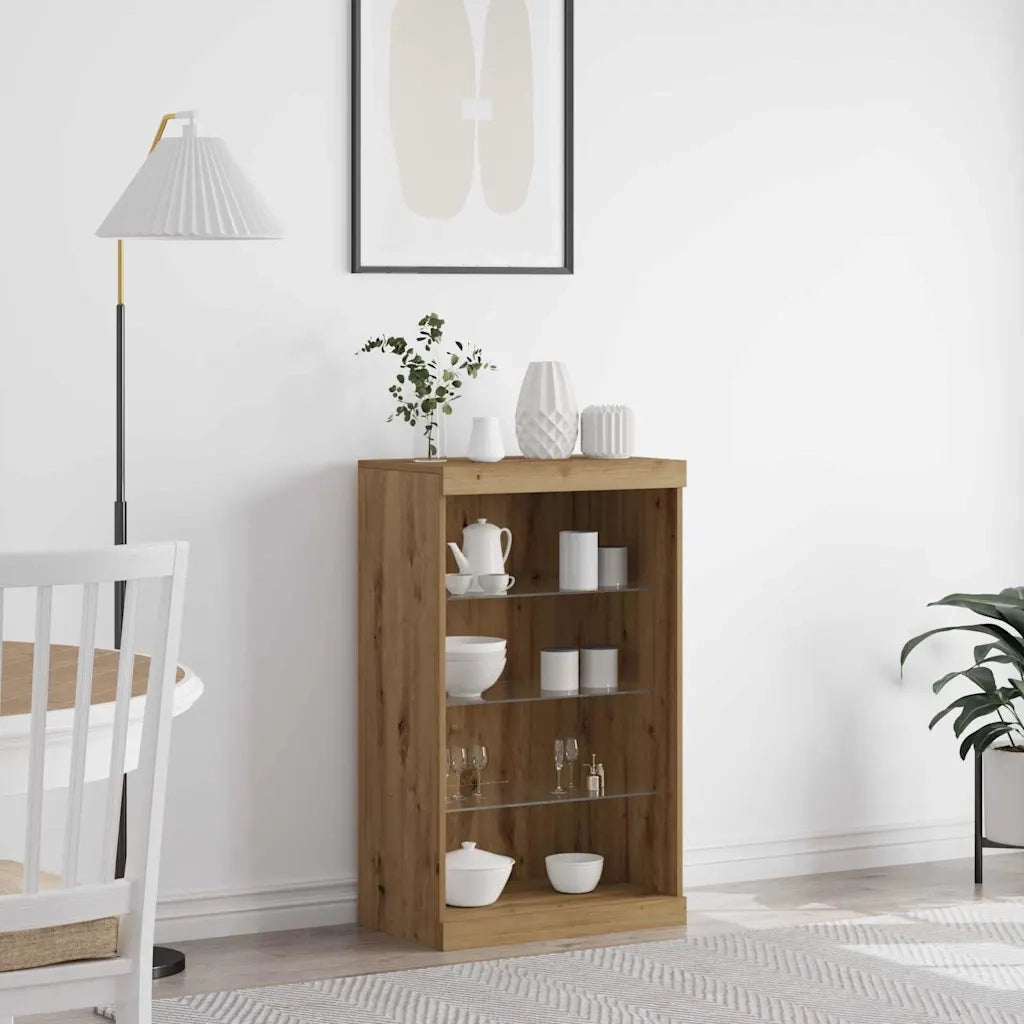 Credenza | Madia LED Rovere artigianale 60,5 x 37 x 100 cm
