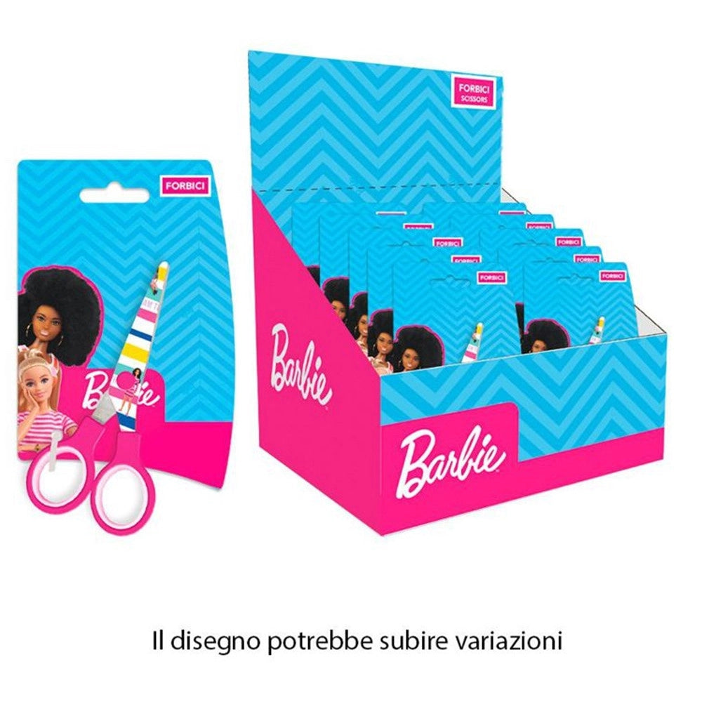 Trade Shop - Set 24pz Forbici Scuola Decoro Barbie Per Scuola Tempo Libero Cancelleria Bambine 961488 -