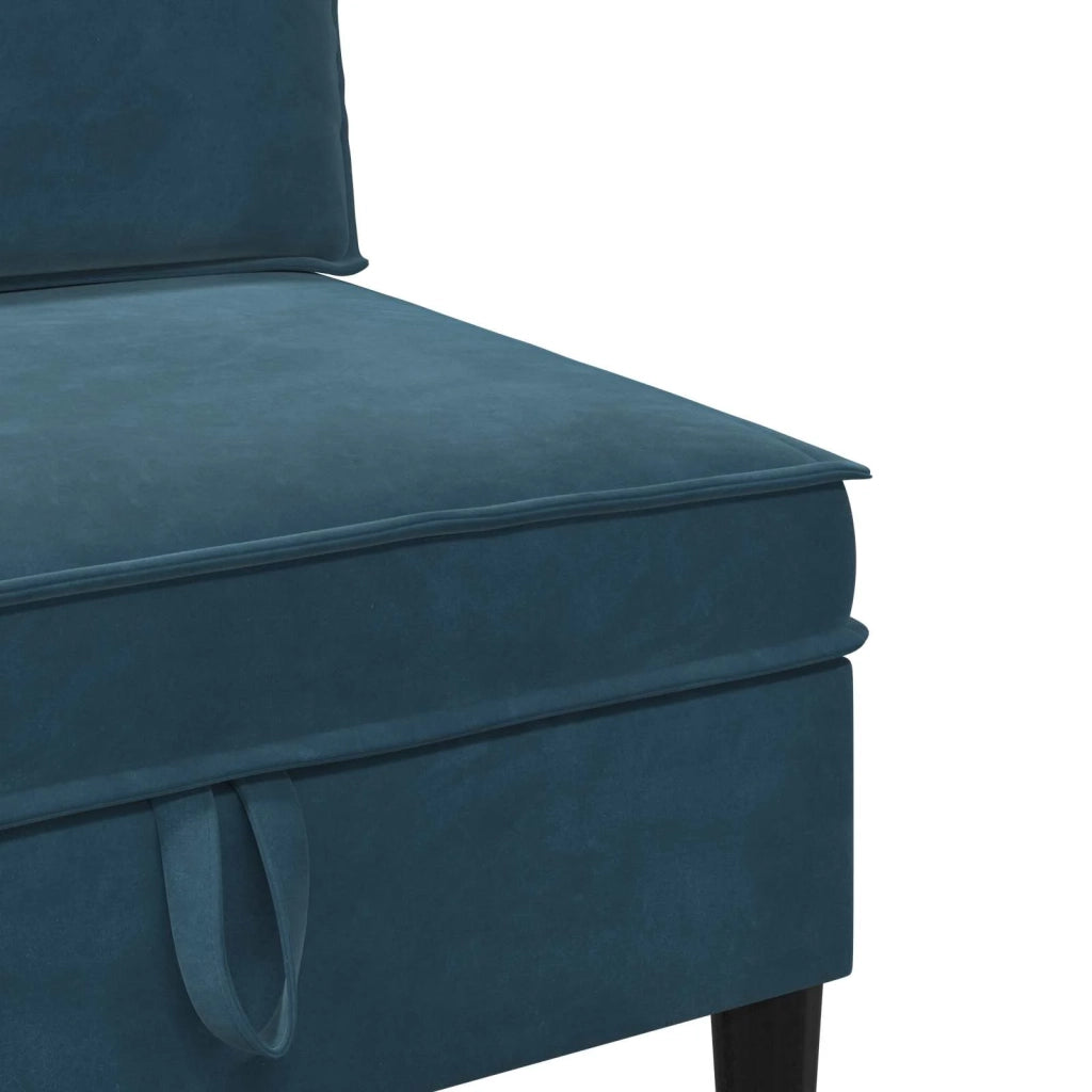 Divano | Divano da soggiorno | Sofa Centrale con Spazio di Archiviazione Blu Velluto