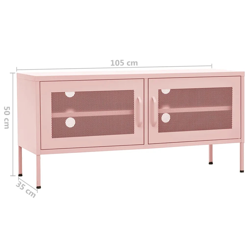 Mobile TV Rosa 105x35x50 cm in Acciaio 336238