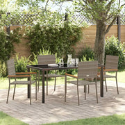 Set da Pranzo per Giardino con cuscino 5 pcs Grigio polyrattan 3379712