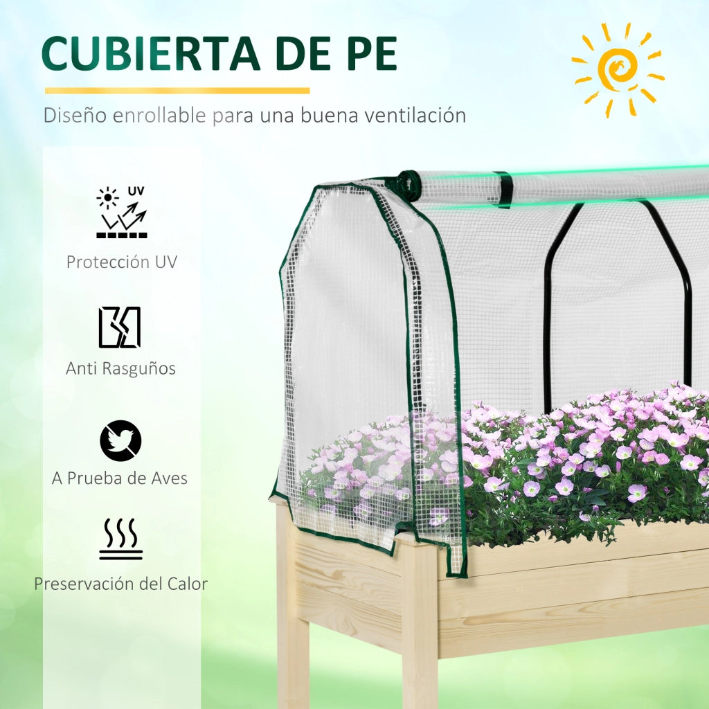 Tavolo da Giardino Elevato per Orto e Fiori ¨C zephmum ¨C Legno 121x55x117 cm