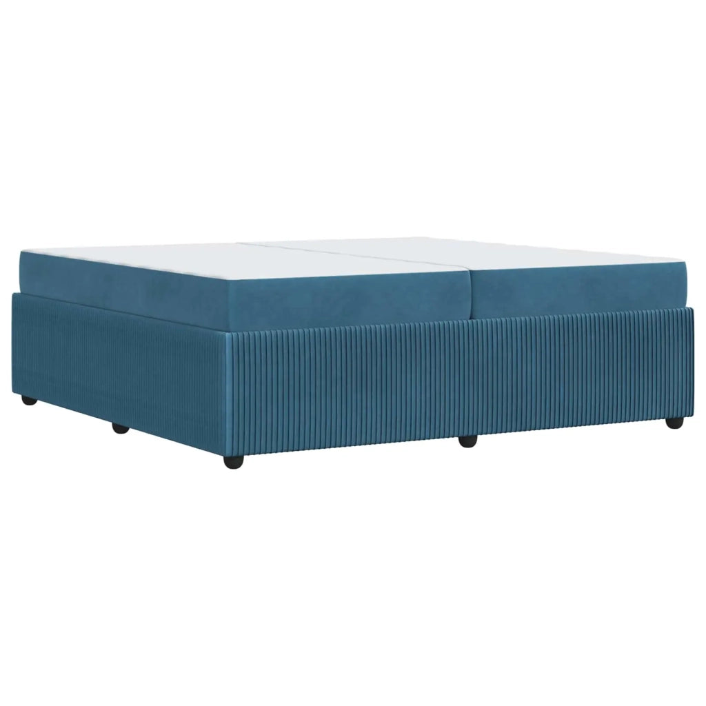 Struttura del letto con materasso Blu 200 x 200 cm Tessuto