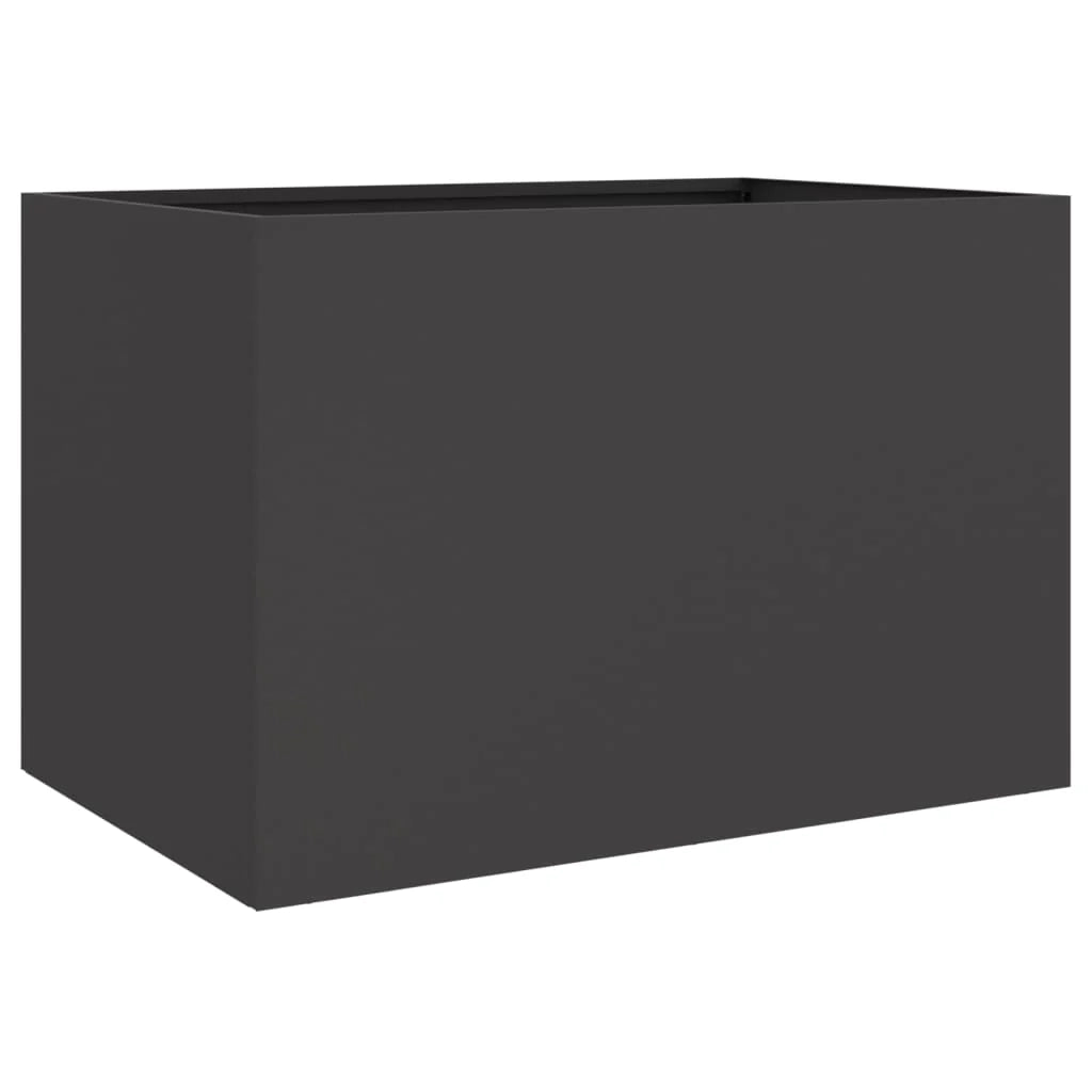 Fioriera rialzata per piante fiori terrazza giardino 62 x 47 x 46 cm acciaio nero 02_0037758