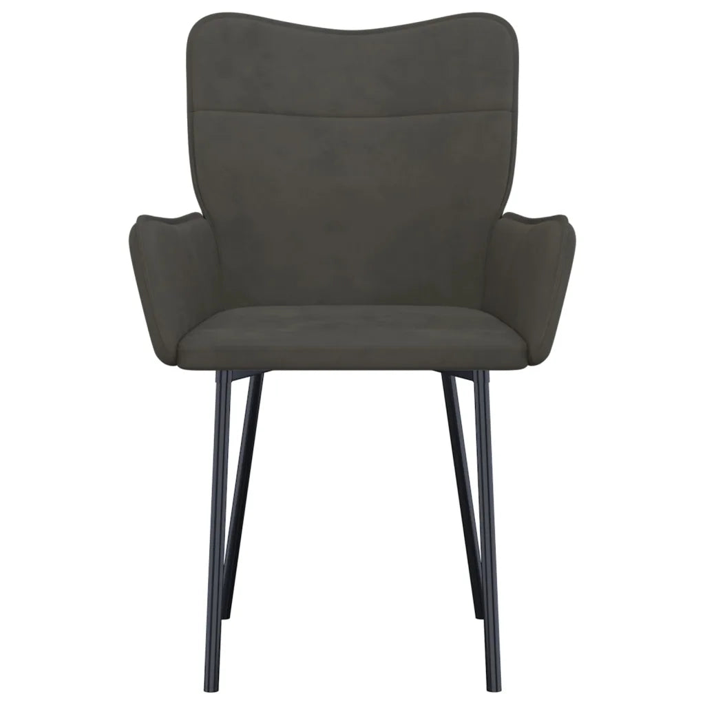 Sedie da Pranzo 2 pz Grigio Scuro in Velluto cod mxl 20562
