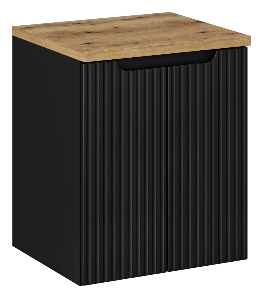 Set mobili bagno 50 cm con piano Nova Black 50 x 1401 x 40 cm