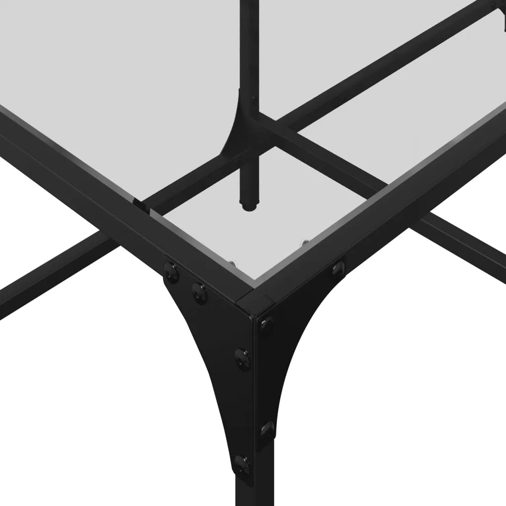 Tavolini con Piano Vetro Trasparente 2 pz 98,5x50x40 cm Acciaio 845978