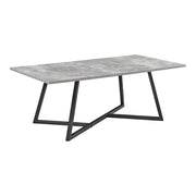 Tavolino da caffè/da Divano (LxLxA) 120x60x45 cm Tavolino Basso da Salotto/Soggiorno con Gambe in Acciaio Nero e Piano in MDF di Forma Rettangolare - Effetto Cemento