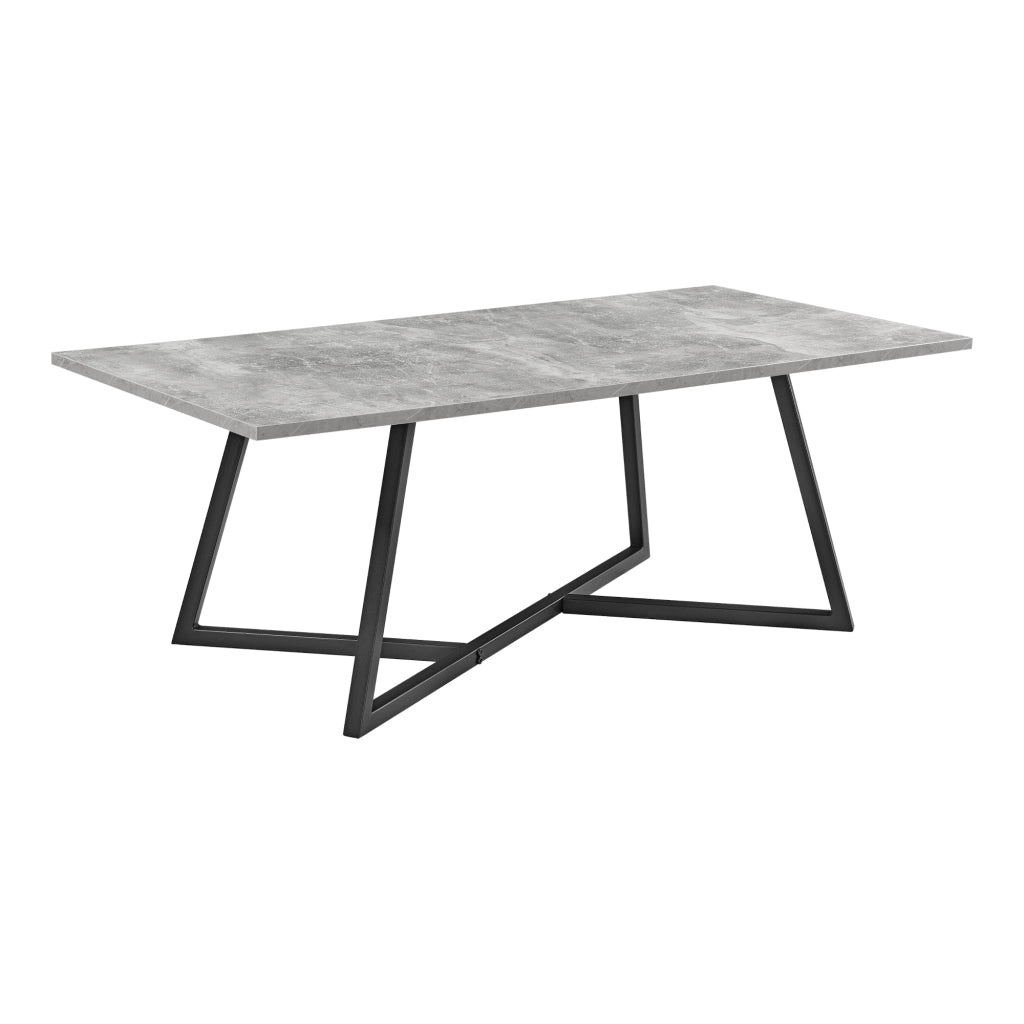 Tavolino da caffè/da Divano (LxLxA) 120x60x45 cm Tavolino Basso da Salotto/Soggiorno con Gambe in Acciaio Nero e Piano in MDF di Forma Rettangolare - Effetto Cemento