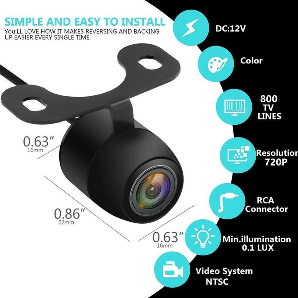 Trade Shop - Telecamera Per Retromarcia Auto 600cm 1080p Hd Visione Notturna Infrarossi Q-dc3 -