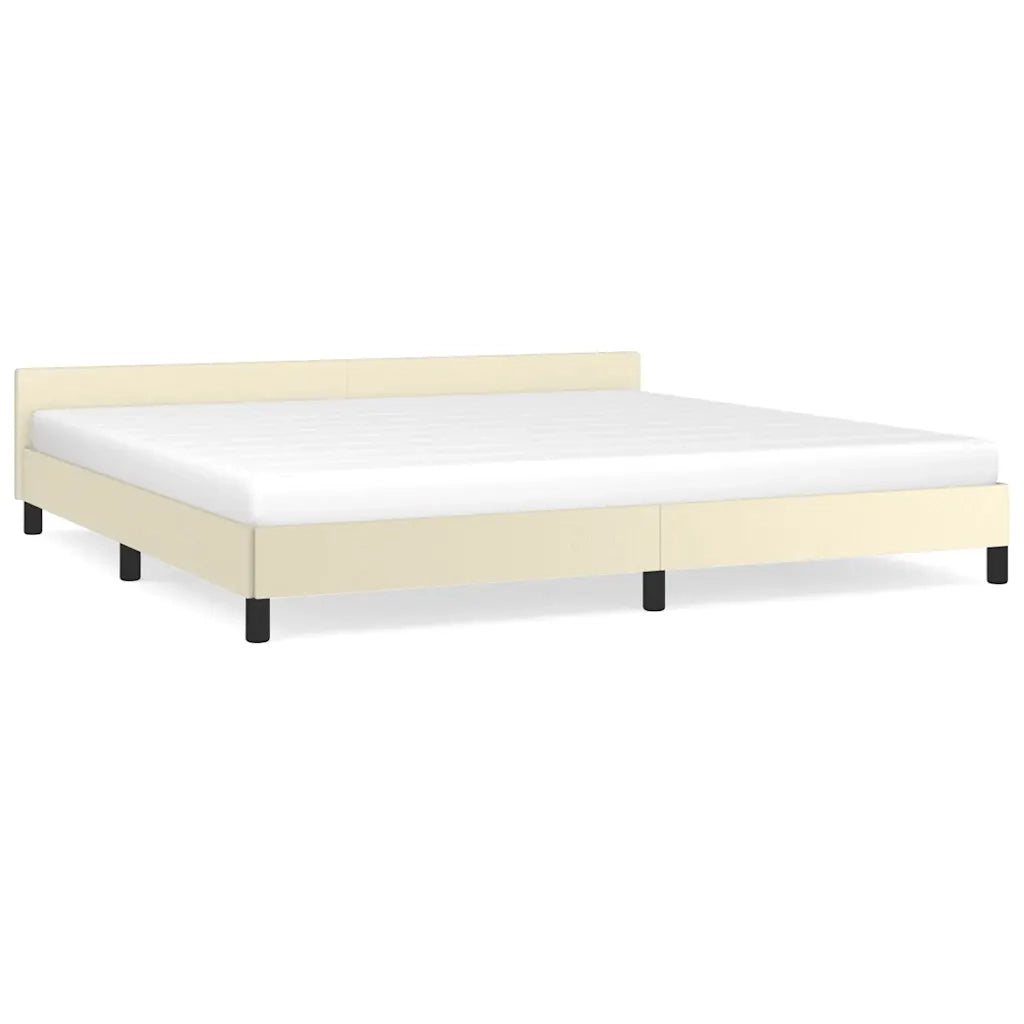 Giroletto con Testiera senza Materasso-Struttura Letto Crema 200x200 cm