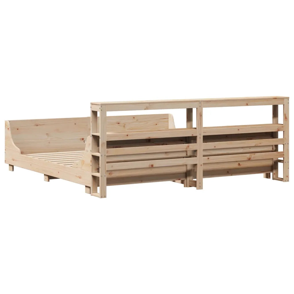 Letto senza Materasso-Struttura Letto 180x200 cm in Legno Massello di Pino 808740