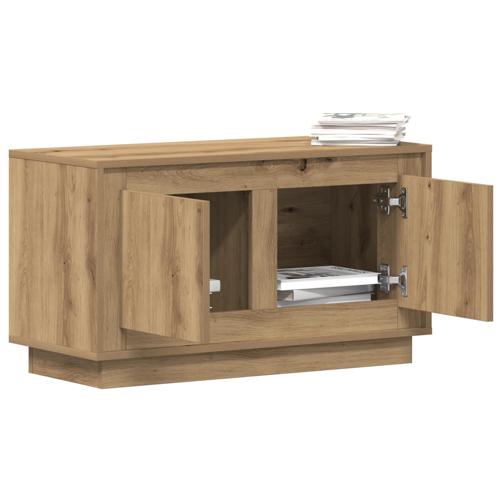 Mobile TV  in Rovere Artigianale 80x35x45 cm in Legno Ingegnerizzato