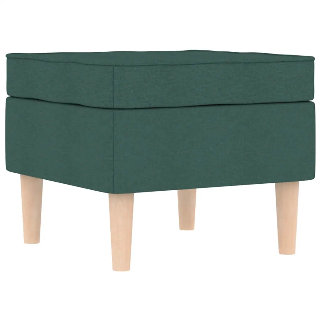 Poltrona | Sedia Relax con Poggiapiedi Verde Scuro in Tessuto