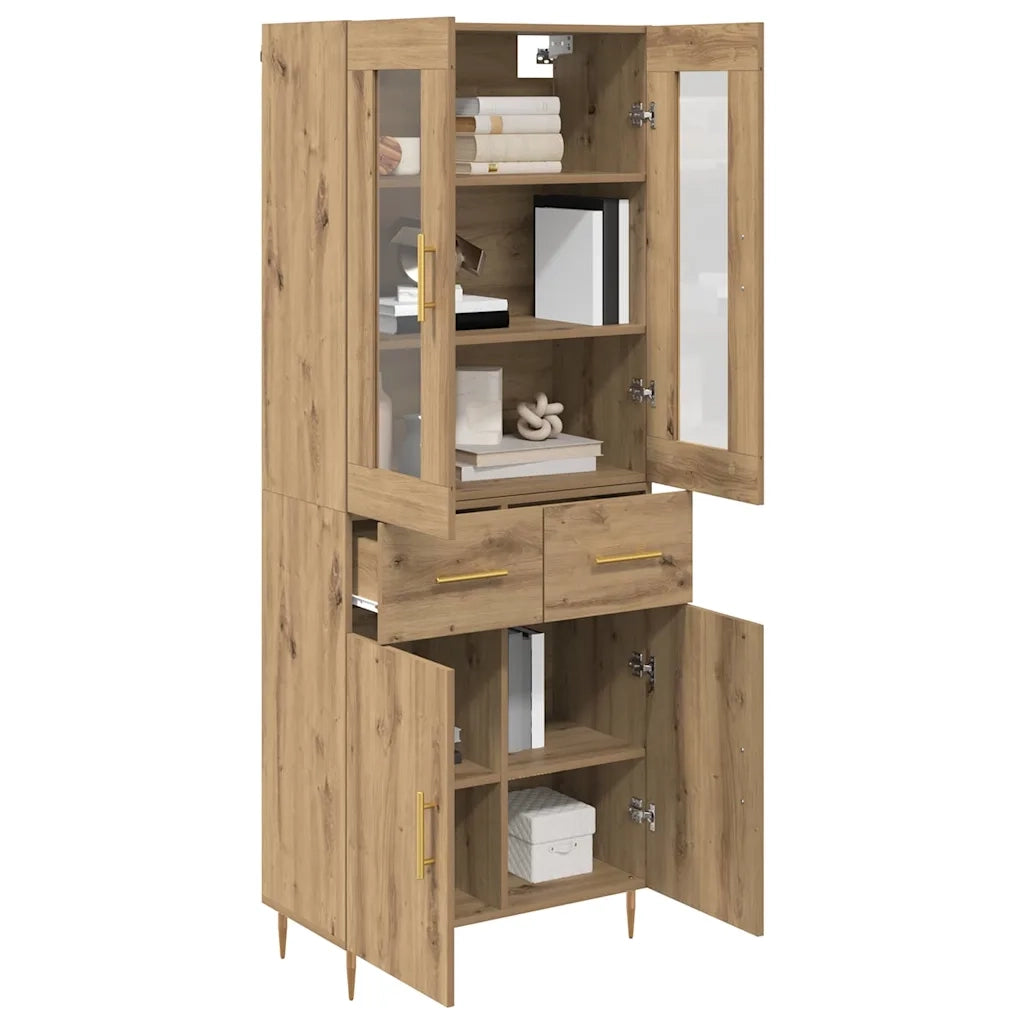 Credenza 2 pcs Rovere artigianale Legno multistrato 3416053