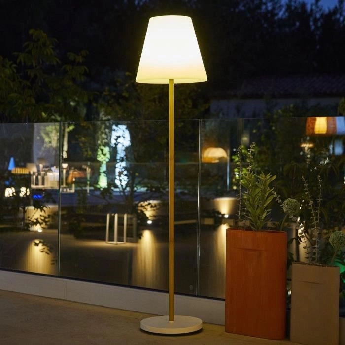 Lampada da tavolo solare e ricaricabile - LUMISKY - STANDY MINI WOOD SOLAR - H25 cm - LED bianco caldo e bianco dimmerabile