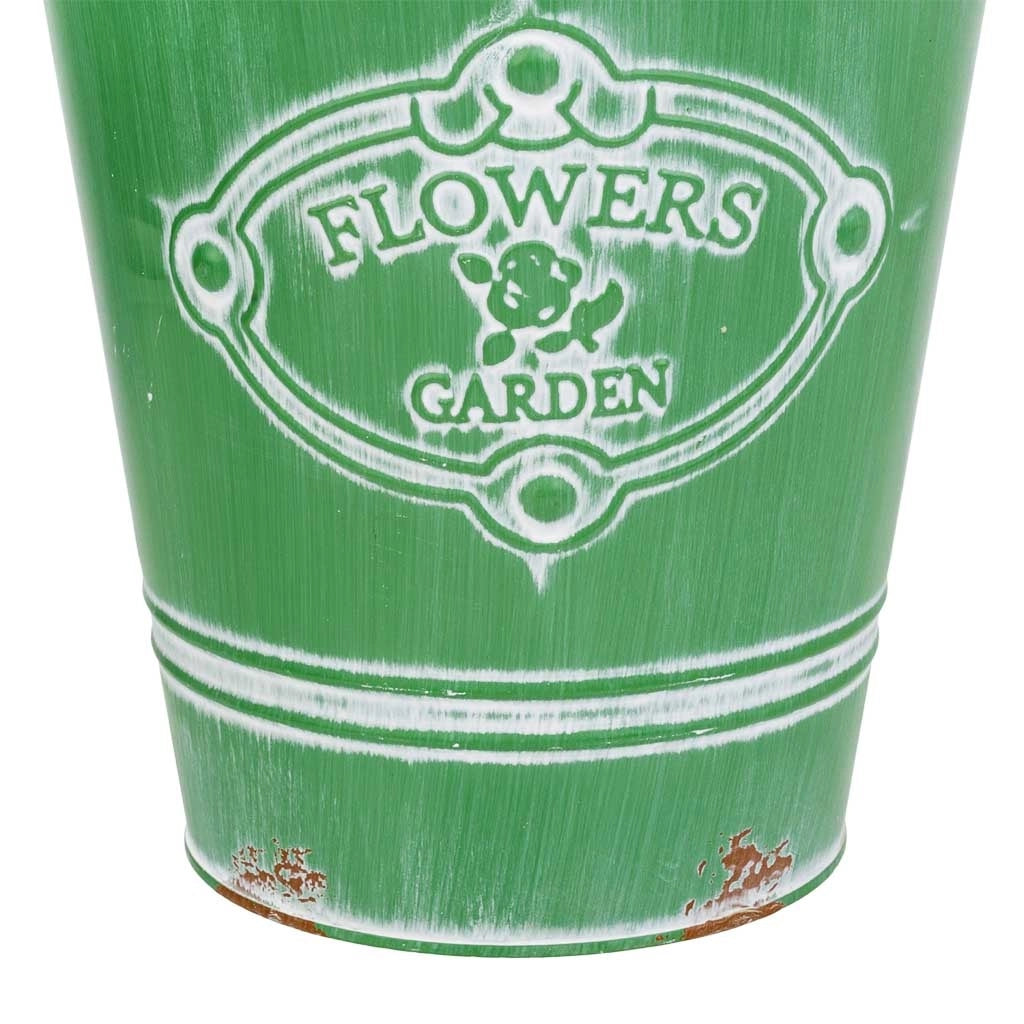 Vaso in metallo verde d20,5x25h b:13