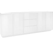 Credenza 4 Ante + 3 Cassetti 220,1x41,4x86 cm Bloom Bianco Lucido