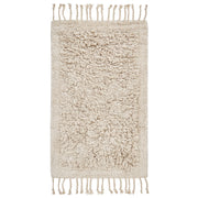 Tappeto da bagno in cotone beige 50 x 80 cm Forma rettangolare Tappeto da bagno con nappe decorative Accessori da bagno Design moderno
