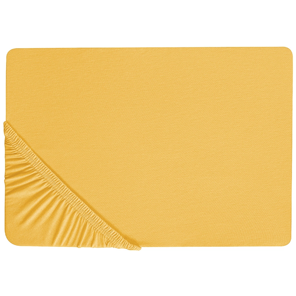 Lenzuolo con angoli cotone giallo senape 90 x 200 cm con bordi elastici modello classico a tinta unita camera da letto classica
