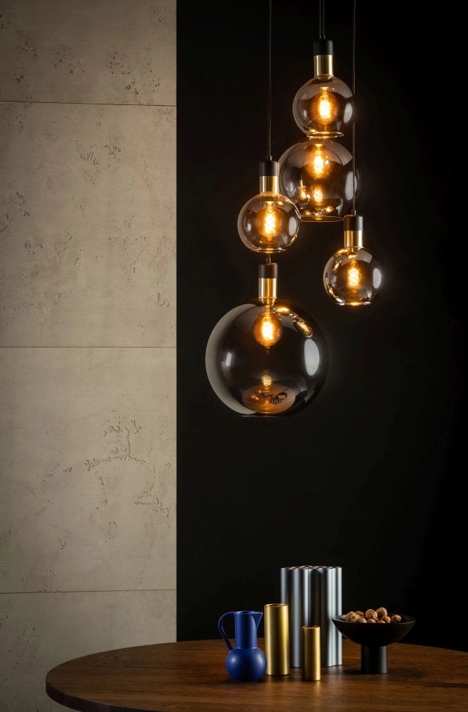 Lampadario Lucide Julius 5xE27 nero oro 34438/05/65