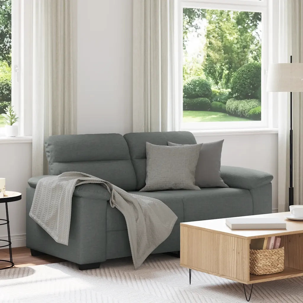 Divano | Divano da soggiorno | Sofa a 2 Posti Grigio Scuro 160x81x84 cm in Tessuto