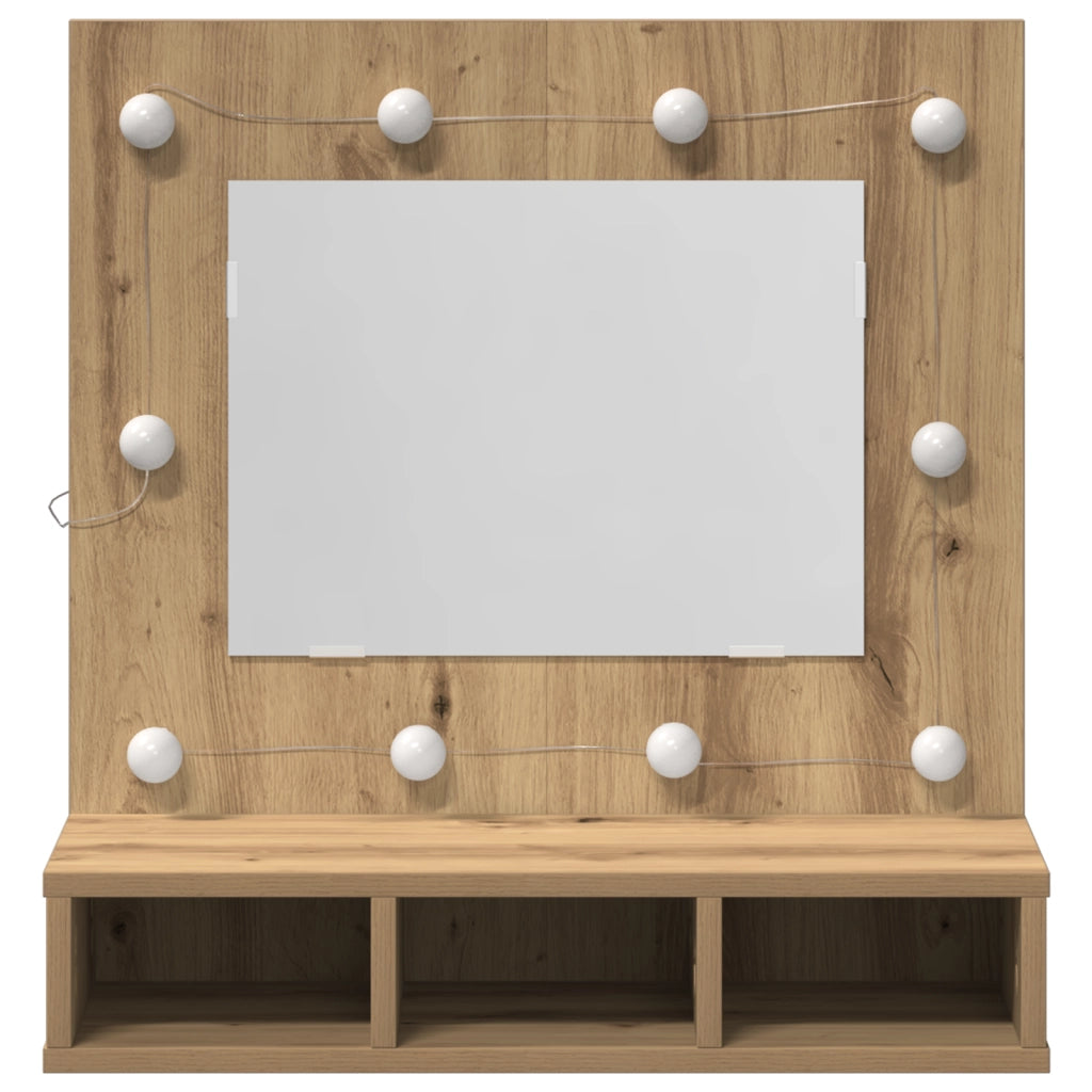 Toeletta con specchio Rovere artigianale MDF, Vetro