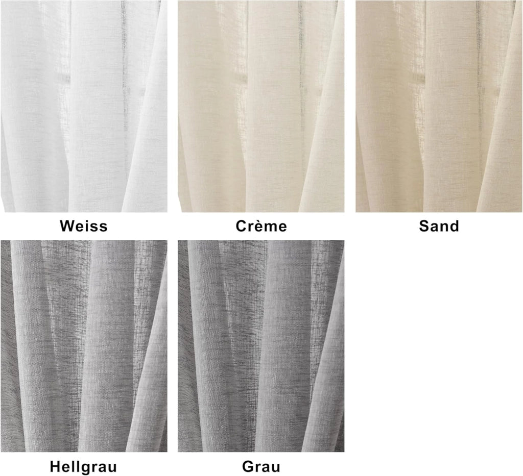 Tenda Finesta Trasparente, conveniente per camera da letto/soggiorno/biblioteca, leggera e aerata, per Camera da Letto Voile 1 Pannello 140x245 cm Crema