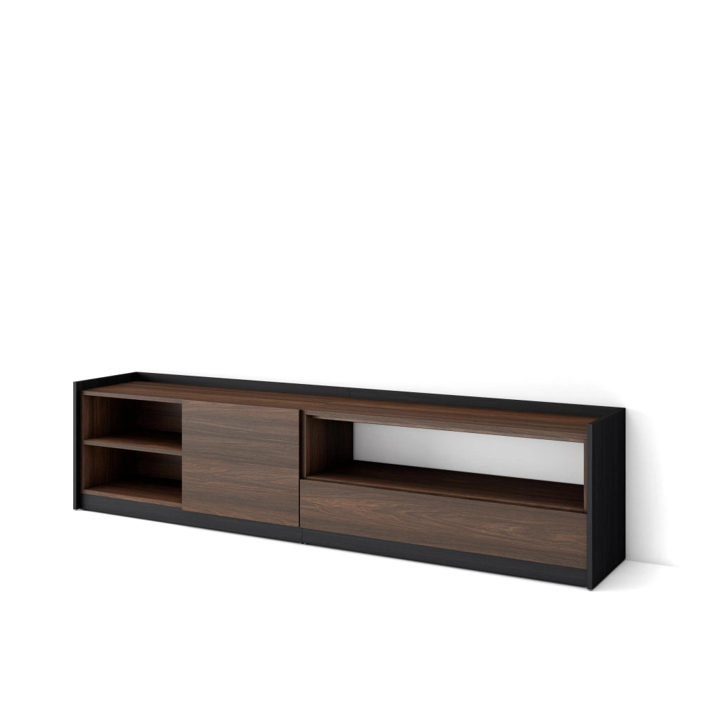 Mobile TV Soggiorno, 207x50x37 cm, Per TV fino a 80", Mobile Soggiorno, Rovere scuro e Nero