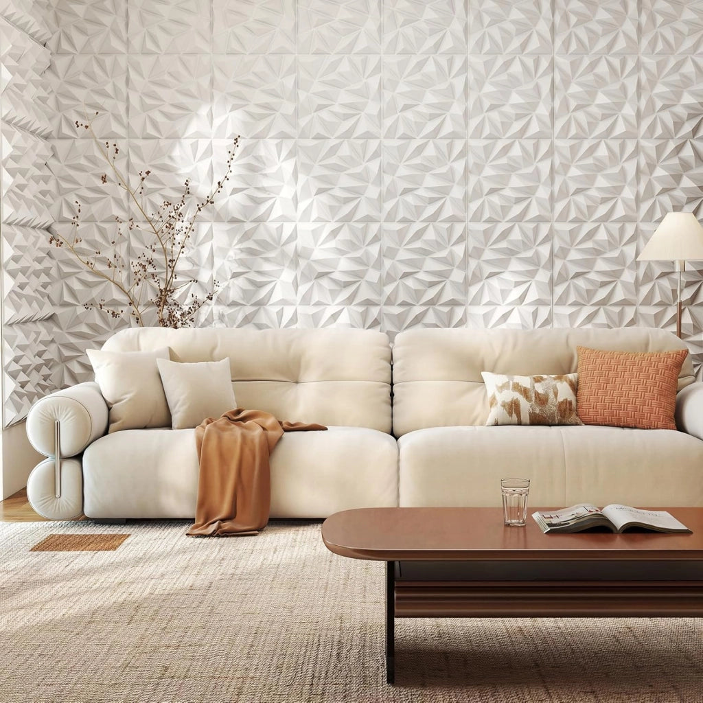 40 pannelli da parete 3D diamantati, 50 x 50 cm, rivestimento da parete 3D, pannelli da parete in PVC impermeabile, pannelli da soffitto quadrati, decorazione da parete per interni 10 m²
