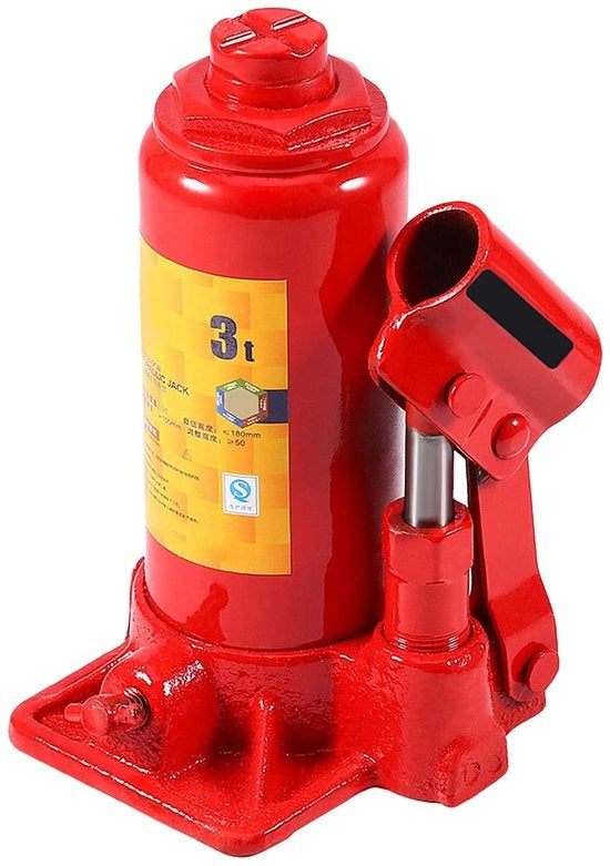 Cricotto idraulico - 3 ton di capacità - Compattabile e robusto - Altezza di sollevamento 15,3-31 cm - Ideale per auto e rimorchi - Facile da utilizzare per la sostituzione delle gomme