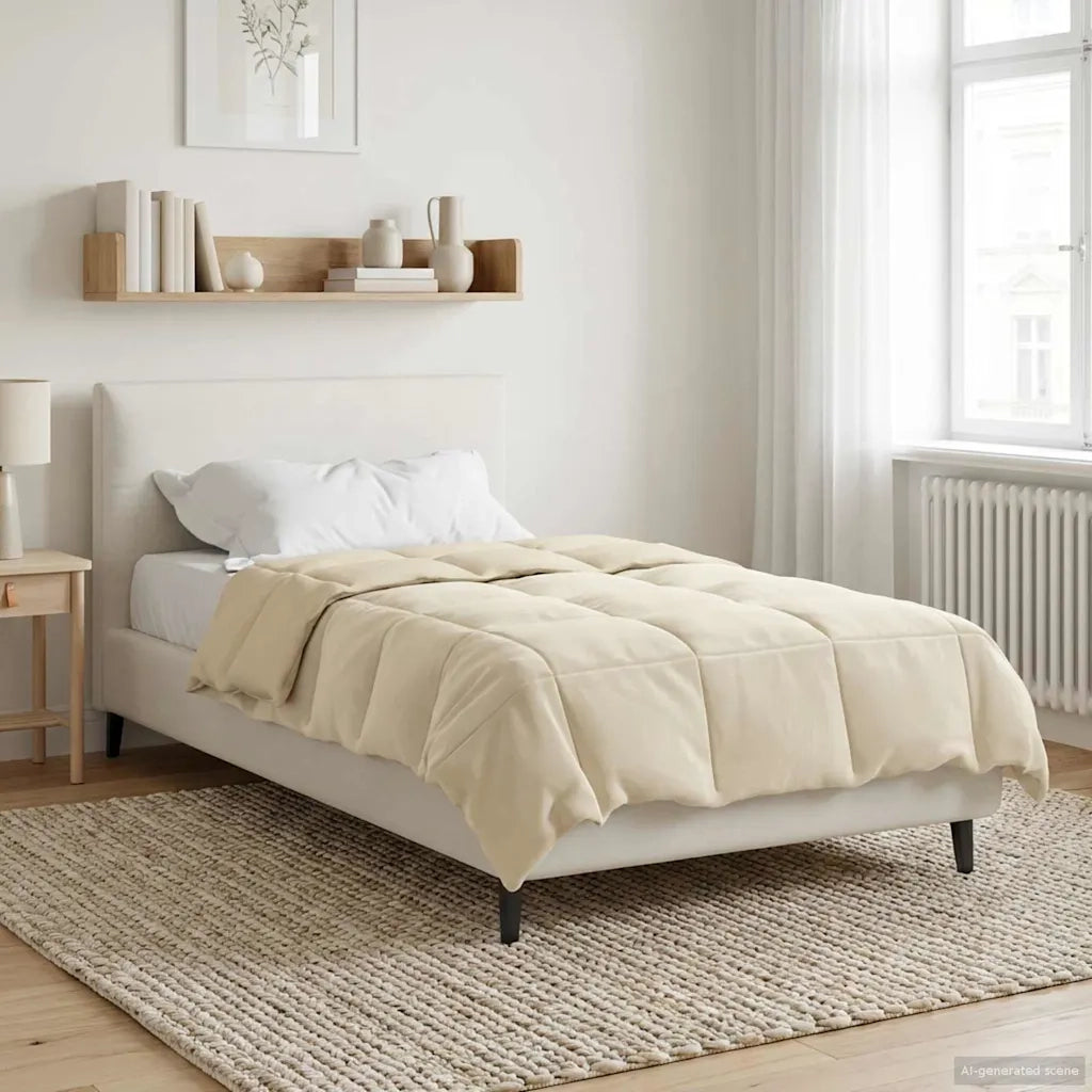 Duvet Invernale Trapuntato Crema 140 x 200 cm Microfibra 42026146