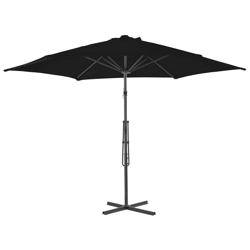 Ombrellone da Giardino-Ombrello da Balcone con Palo in Acciaio Nero 300x230cm