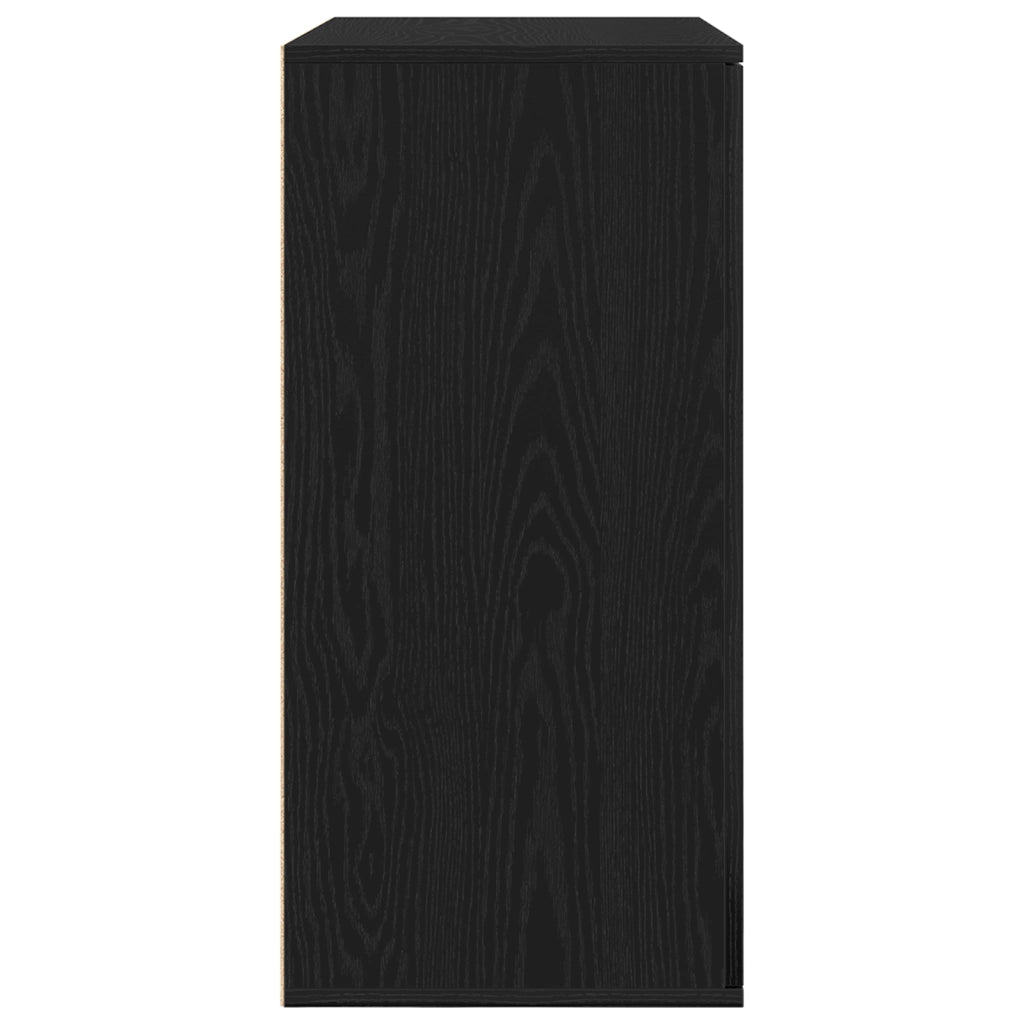 Credenza | Madia | Buffet da pranzo | Armadio da pranzo Rovere Nero 79 x 38 x 80 cm Legno multistrato