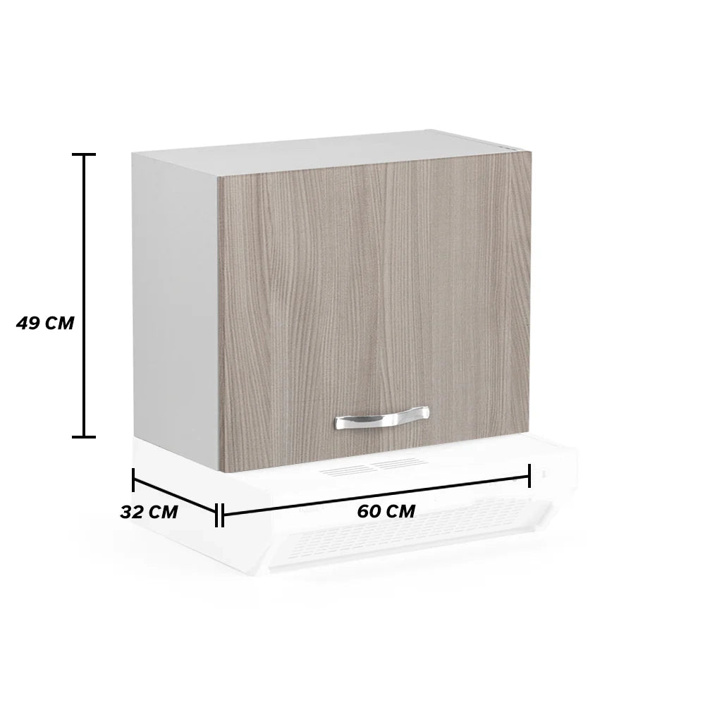 Pensile per cucina componibile da 60 cm con due ante, realizzata in legno 100% MADE IN ITALY colore Olmo