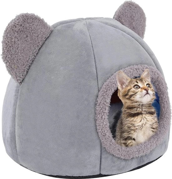 Grotto per gatti in peluche - autoisolante e ecocompatibile - pieghevole e confortevole - lavabile in lavatrice - ideale per gatti e gattini