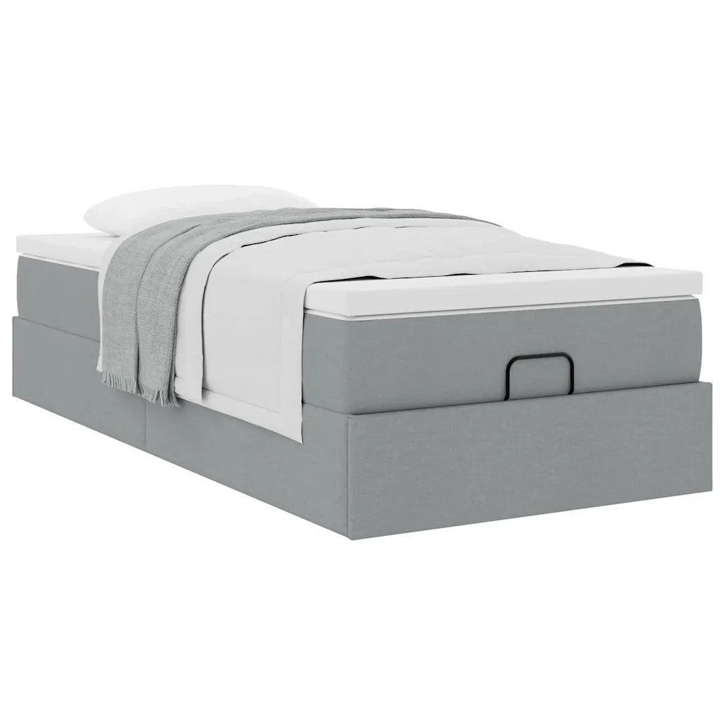 Struttura Letto Pouf con Materasso 90x190 cm in Tessuto